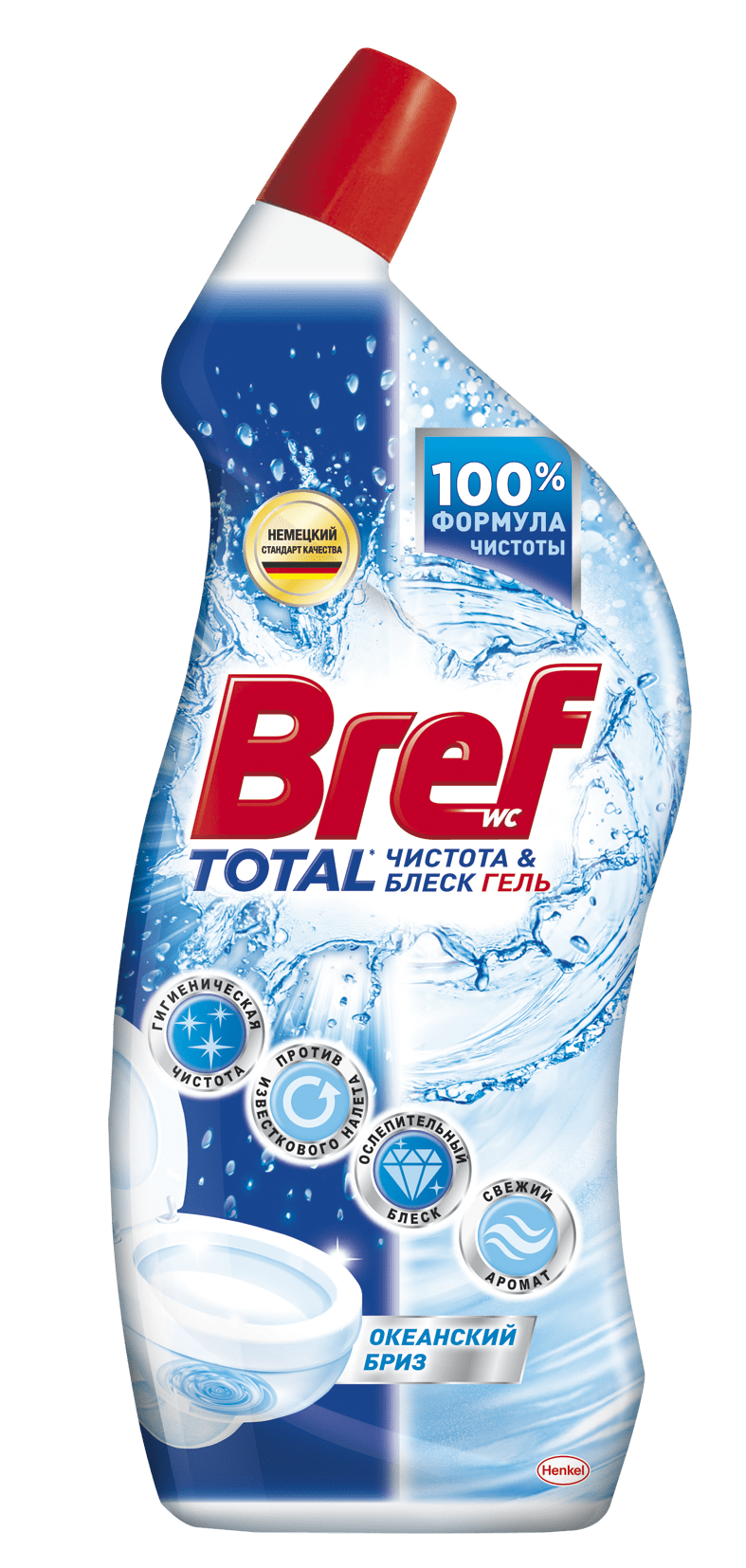 Средство для чистки унитаза Bref Гигиена гель Океан, 700 мл