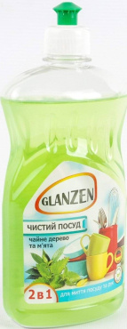  Засіб для миття посуду GLANZEN чайне дерево і м'ята 550 г фото 1