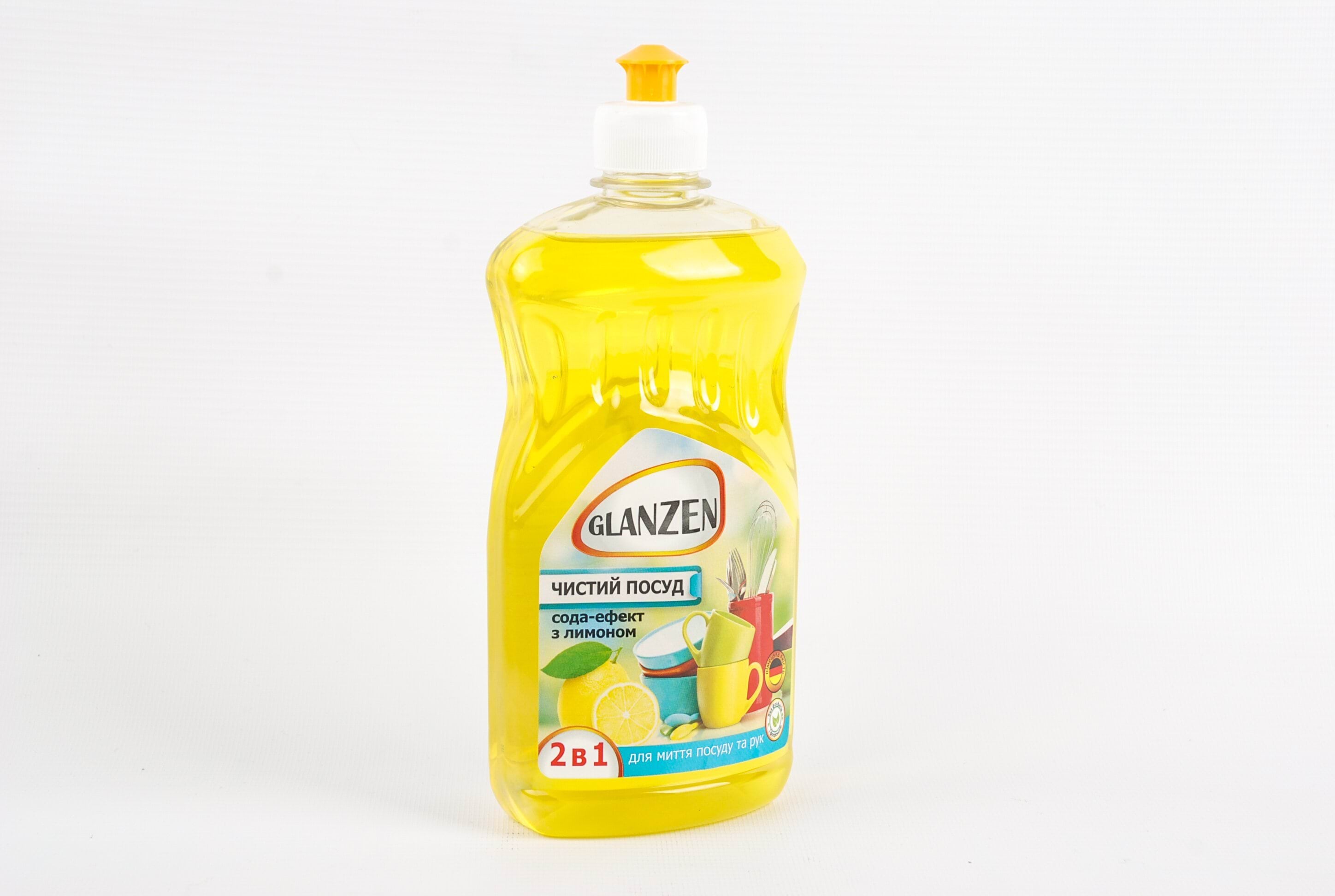 Средство для мытья посуды GLANZEN Сода с лимоном, 550г