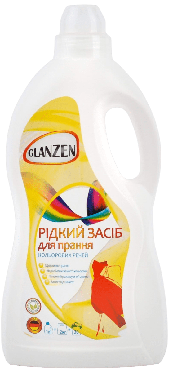 Засіб рідкий мийний для прання Glanzen кольорових тканин 1000 г