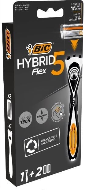 Станок Bic + 2 картриджа Flex 5, 5 лез