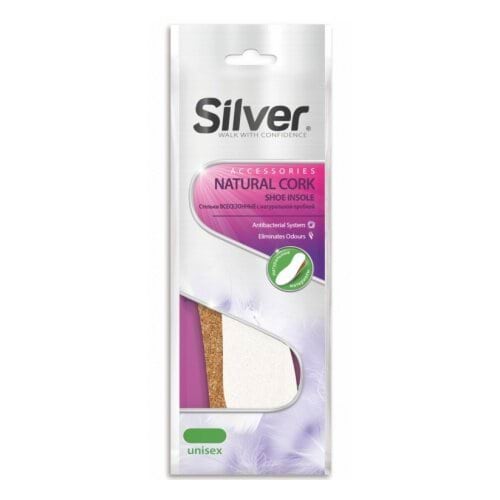 Стельки Silver, всесезонные, с натуральной пробкой, 1пара