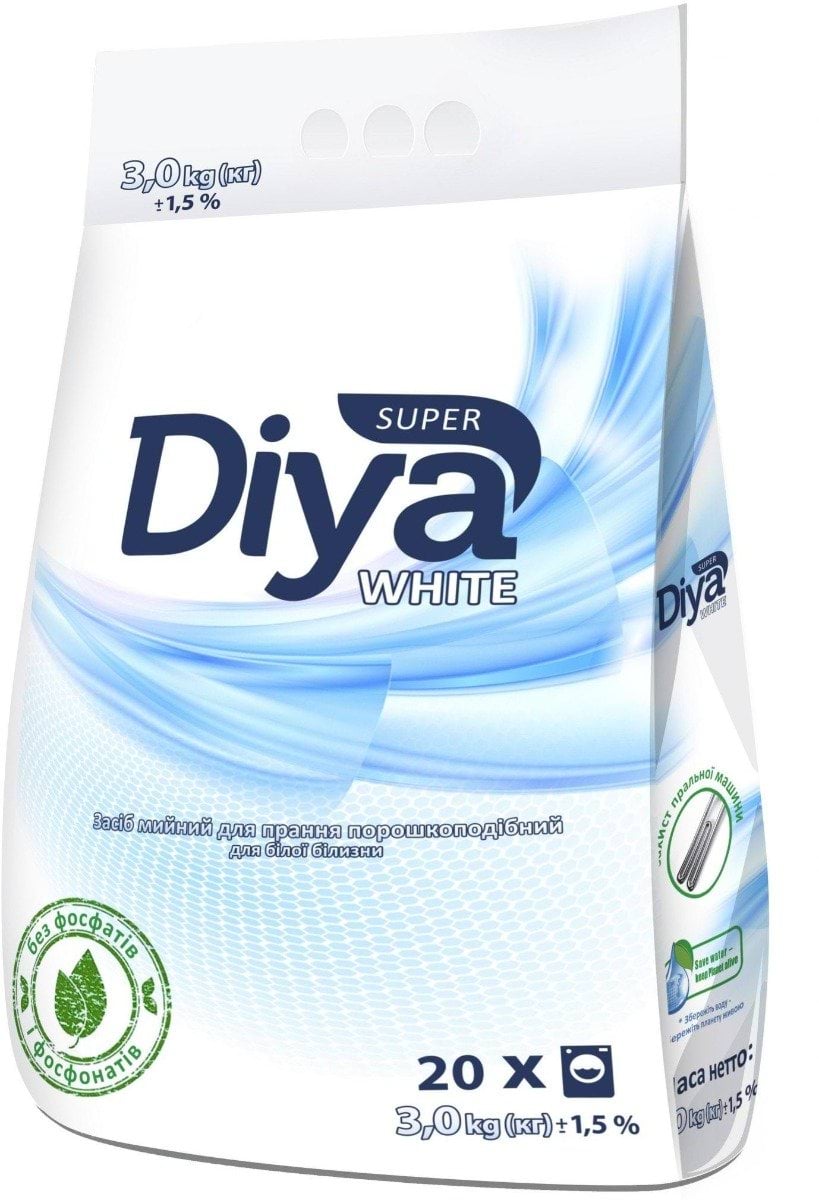 Пральний порошок Super Diya White для білої білизни 3 кг