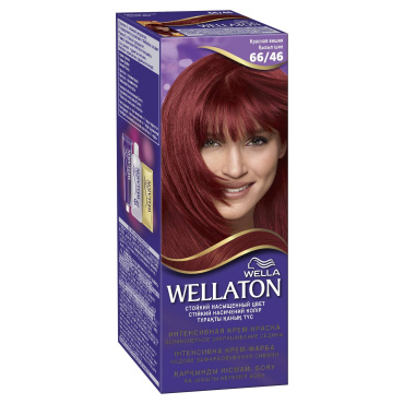 Стойкая крем-краска для волос Wellaton - Красная вишня 66/46