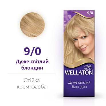Стійка крем-фарба для волосся Wellaton Дуже світлий блондин 9/0 фото 1