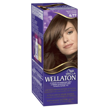 Стойкая крем-краска для волос Wellaton - Горький шоколад 6/77