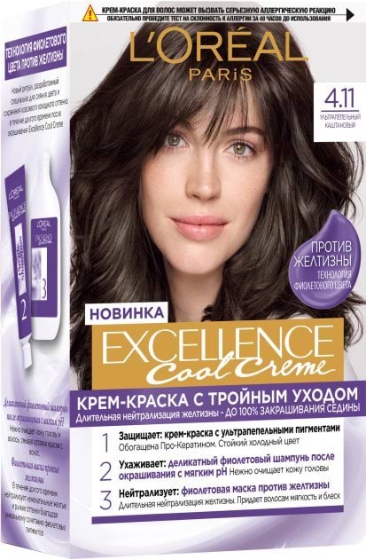 Стійка фарба для волосся L'Oreal Paris Excellence Cool Creme, відтінок 8.11, 192 мл
