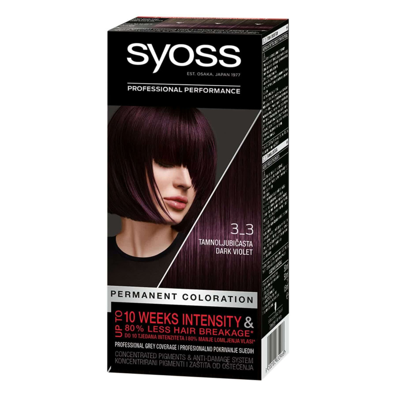 Стойкая краска SYOSS 3-3 Темно-фиолетовый 115 мл - купить по лучшей ...