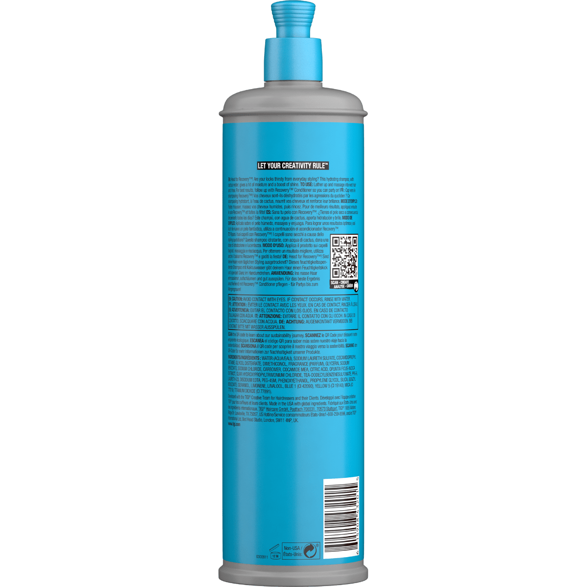 Шампунь Tigi Bed Head Recovery Shampoo для сухого та пошкодженого волосся 600 мл фото 1