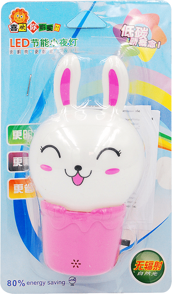 Світильник нічний дитячий в розетку заєць, 1 шт