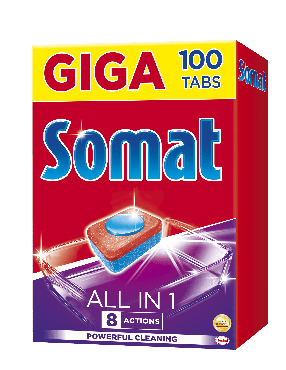 Таблетки для посудомоечной машины Somat All in One, 100 шт