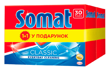 Таблетки для посудомоечной машины Somat Classic Duo Pack, 30 + 30 шт