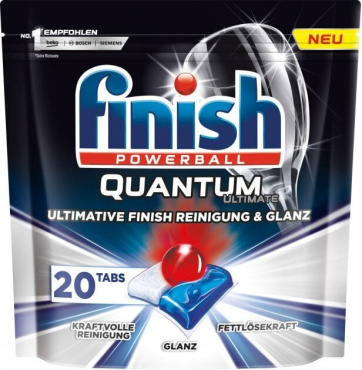 Таблетки для посудомийних машин FINISH Quantum Ultimate 20 шт,