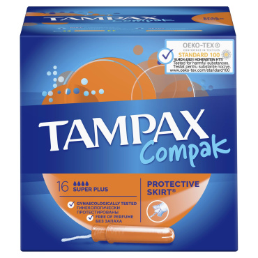 Тампони Tampax Compak Super Plus з аплікатором, 16 шт