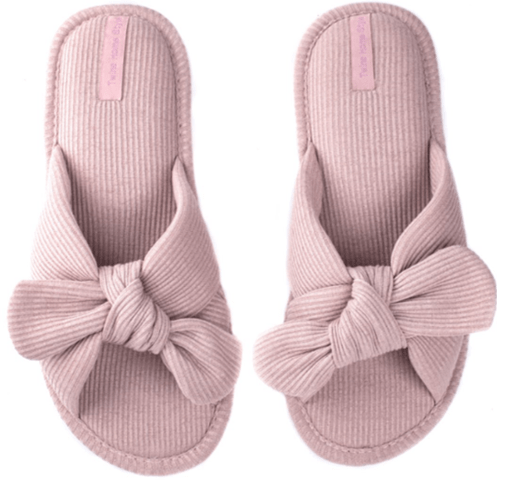 Тапочки домашние женские HS-VL бант-перекрест бежевые р.36 / 37