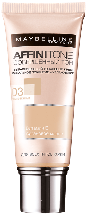 Тональный крем для лица Maybelline New York Affinitone Совершенный тон № 03 Светло-бежевый, 30 мл