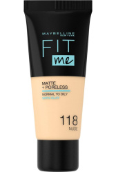 Тональний крем Maybelline New York Fit Me Matte + Poreless оттенок матувальний відтінок 118 Світло-бежевий, 30 мл