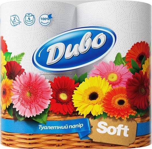 Туалетная бумага Чудо целлюл. на гильзе 2 слоя, 4 рулона