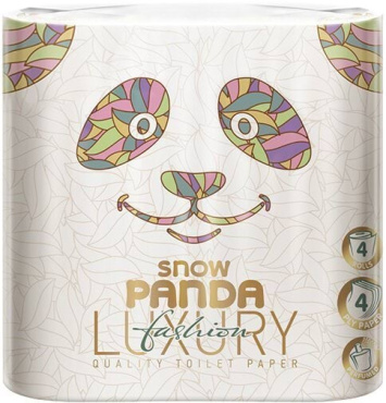 Туалетная бумага Снежная панда Luxury Фешн 152 отрыва 4 слоя 4 рулона
