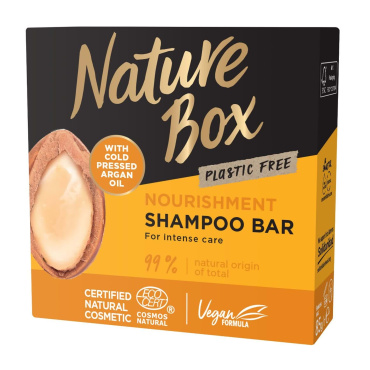 Твердий шампунь Nature Box для живлення волосся з аргановою олією холодного віджиму 85 г фото 1
