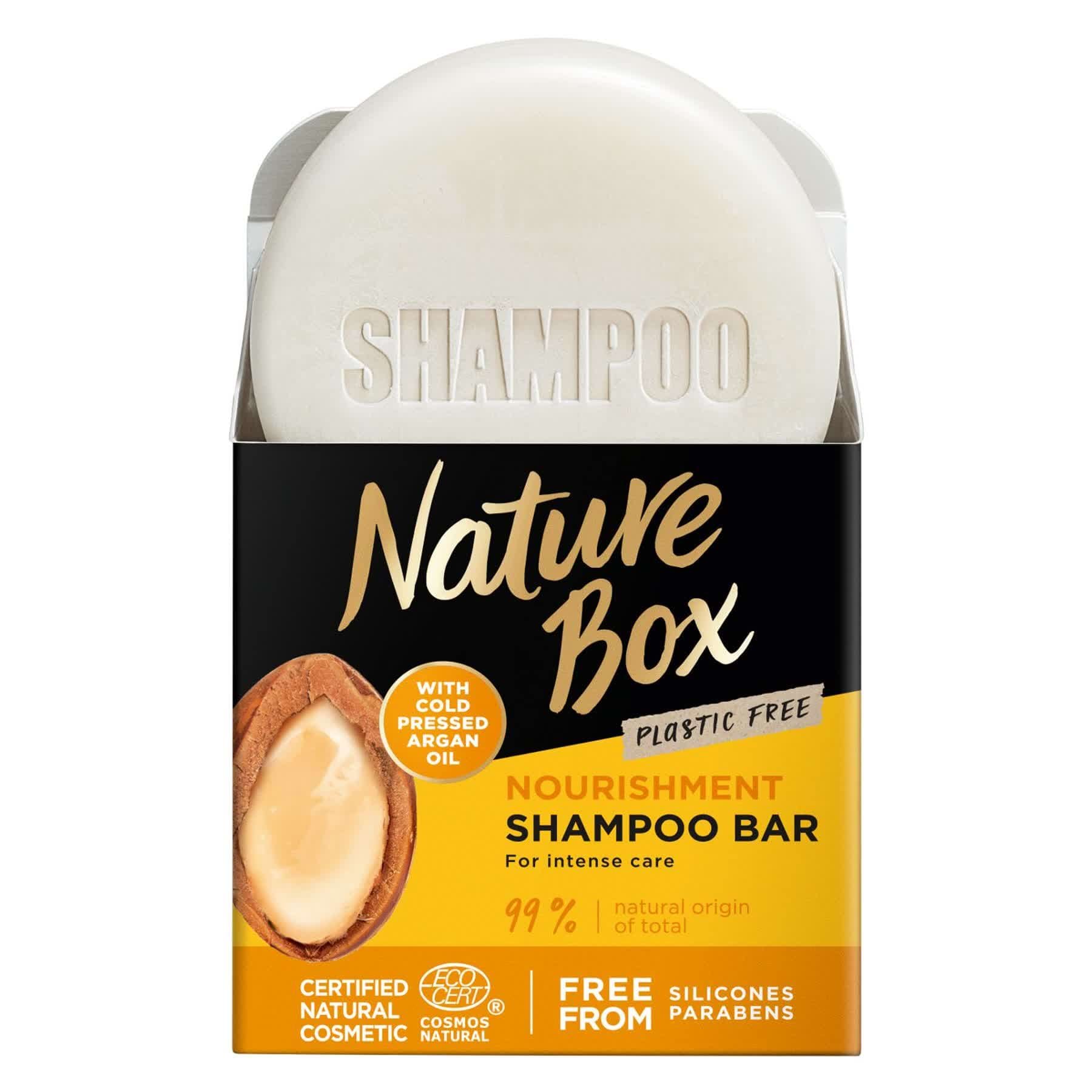 Твердий шампунь Nature Box для живлення волосся з аргановою олією холодного віджиму 85 г