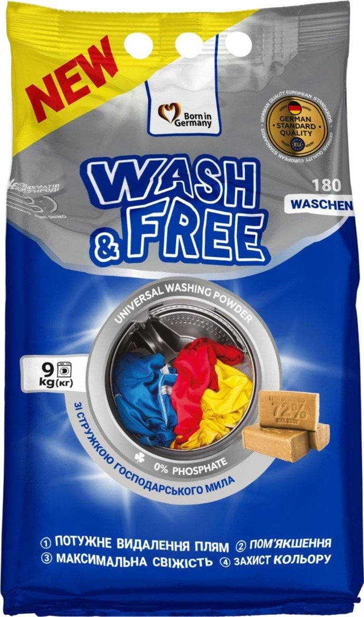 Стиральный порошок Wash&Free Универсальный 9 кг