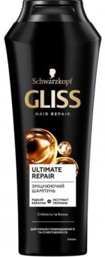 Шампунь GLISS kur Ultimate Repair для сильно поврежденных и сухих волос 250 мл