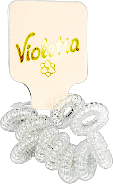 Набор резинок для волос Violetta спираль прозрачная, 10 шт