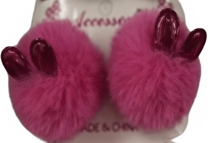 Затиски для волосся Violetta дитячі з м'якими пухнастими помпонами 2 шт