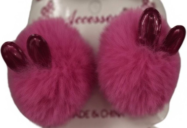 Затиски для волосся Violetta дитячі з м'якими пухнастими помпонами 2 шт