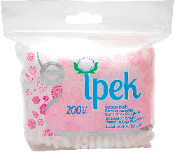 Ватные палочки IPEK в полиэтиленовом пакете, 200 шт.