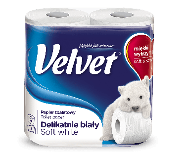 Папір туалетний Velvet Soft & Strong 3-шаровий білий, 153 відрива, 4 шт