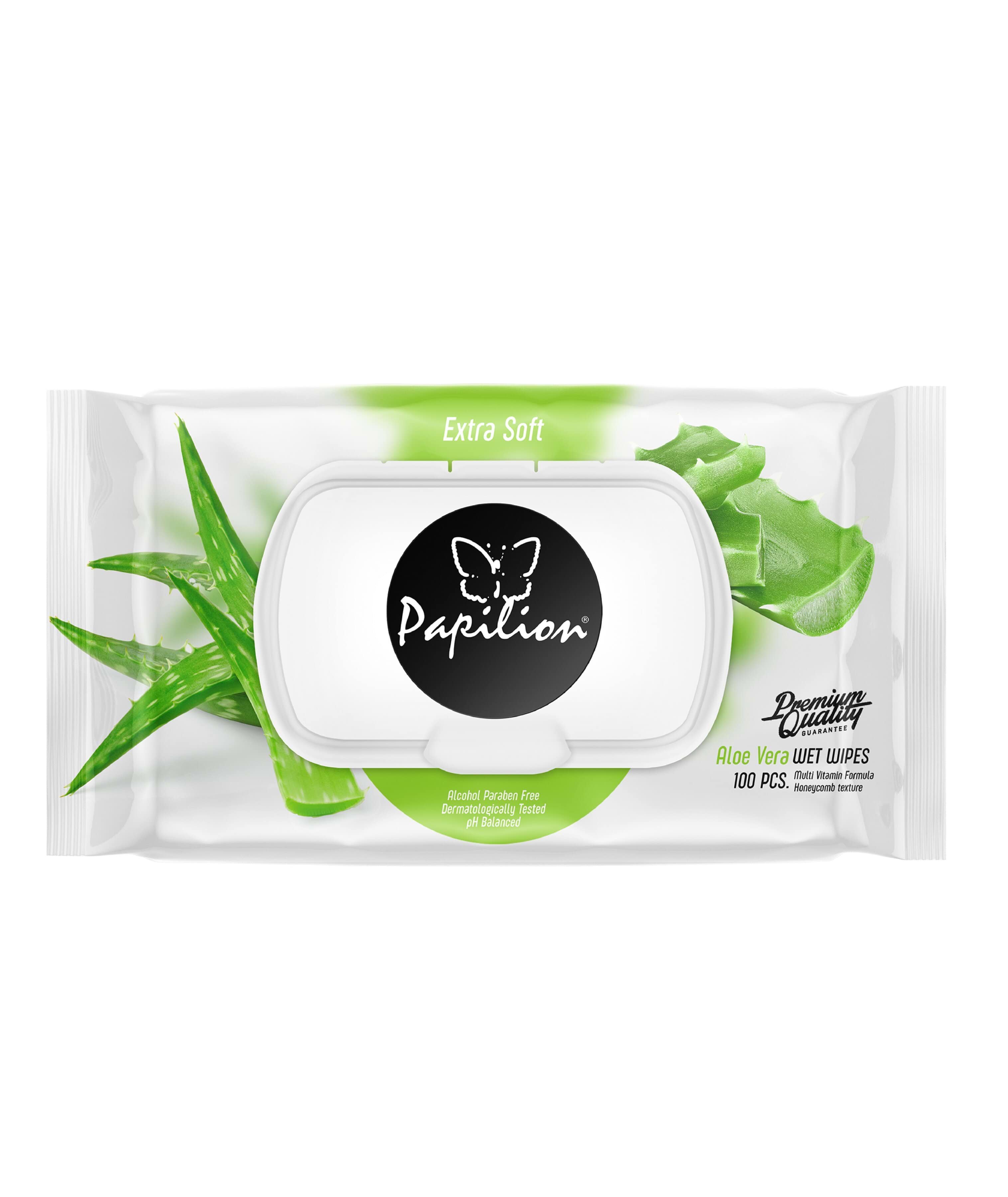 Вологі серветки "Алое вера" Papilion Aloe Vera, 100 шт