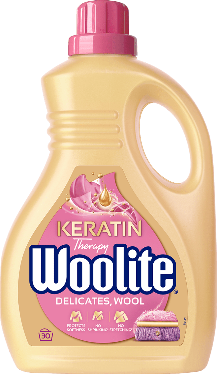 Средство для стирки Woolite для шерсти и деликатных тканей с кератином 1.8 л