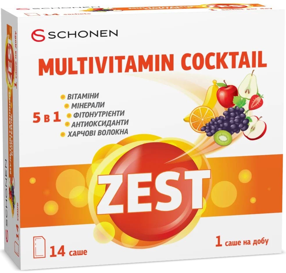 Мультивітамінний коктейль Zest саше 14 шт