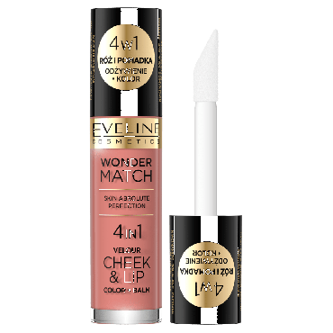 Рідка помада-рум'яна WONDER MATCH 4в1 Velour Cheek&Lip Color&Balm 03 з ніацинамідом, склаваном, пептидами та веганським колагеном 4,5 мл