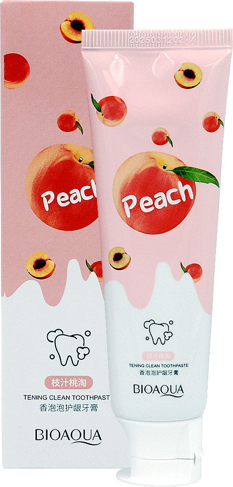 BIOAQUA зубная паста Tenning Clean с ароматом персика, 100грамм.