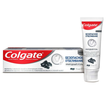 Зубна паста Colgate Безпечне відбілювання Природне вугілля відбілююча 75 мл фото 1
