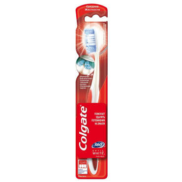 Зубна щітка Colgate 360 ° Optic White відбілююча середньої жорсткості 1 шт фото 4
