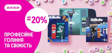 до -20% на засоби для догляду за тілом Gillette, Old Spice